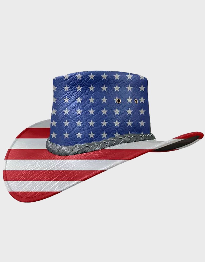 Bullhide American By Heart Leather Cowboy Hat USA Flag