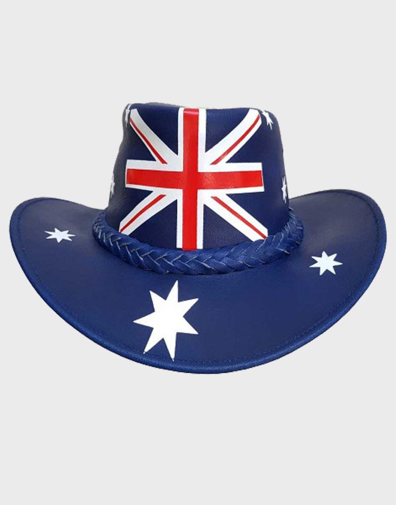 Bullhide Australia Flag Cowboy Leather Hat 