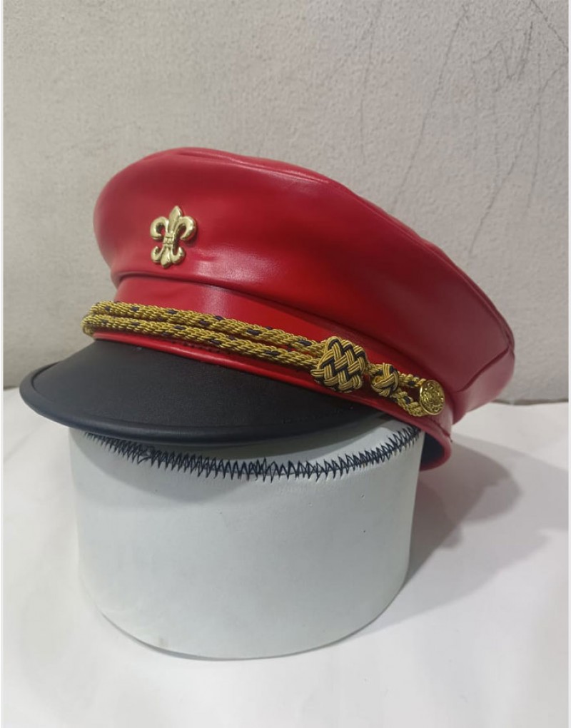 Genuine Leather Military Army Cap Captain Chrome Hearts Muir Hat