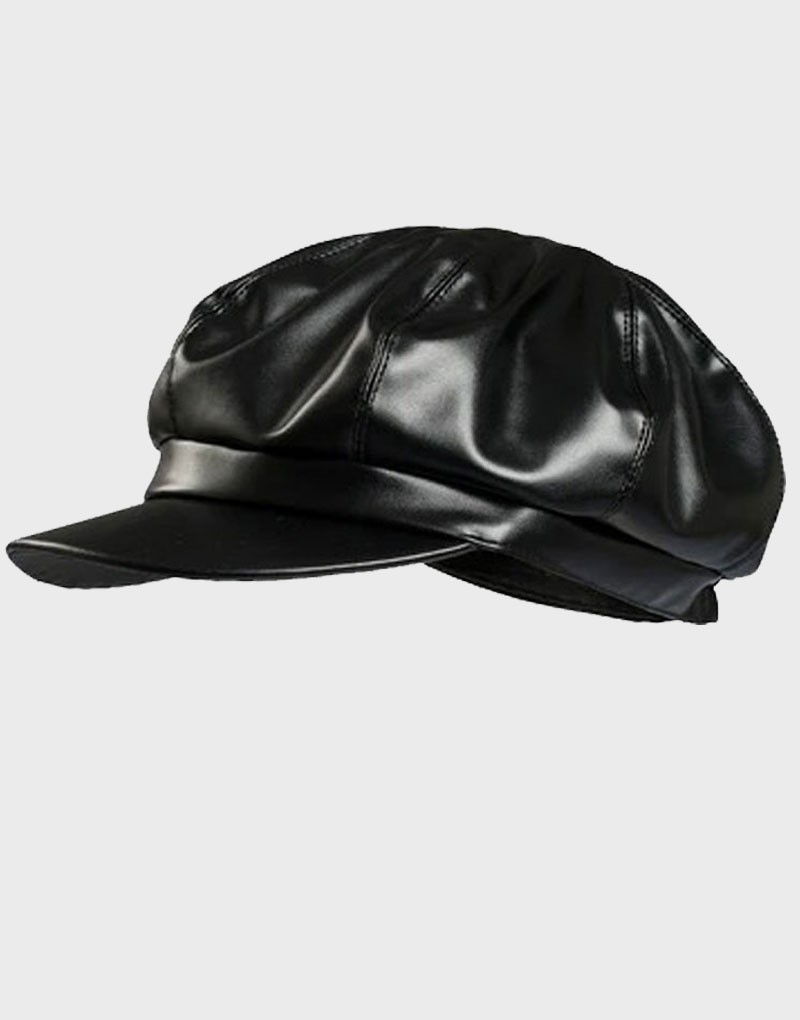 Original Leather Women Newsboy Hat With Panel Ivy Cap