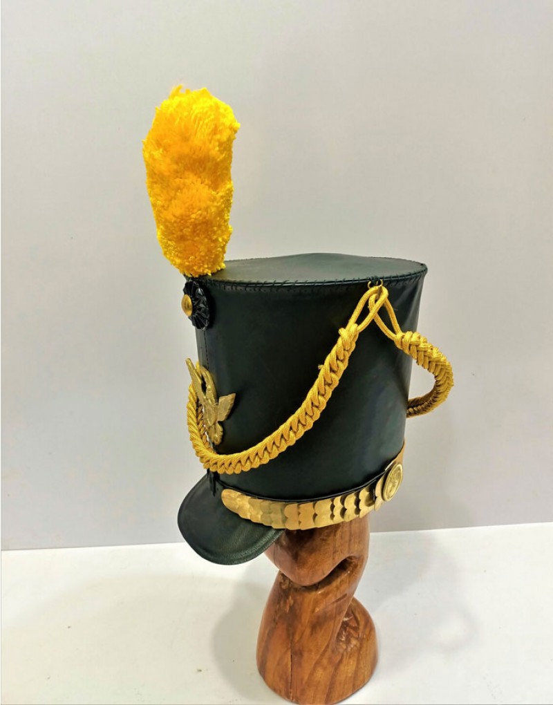 Reproduction Napoleonic Virginia Militia Officer Bell Crown Shako Hat