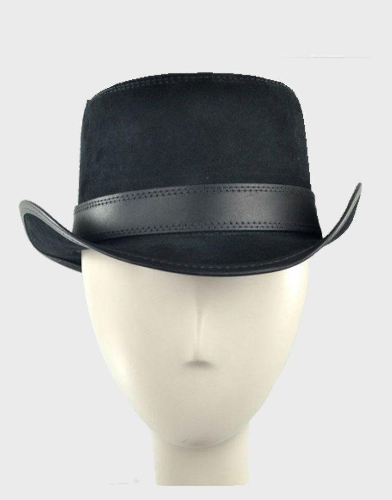 Stoker Black Leather Deadman Top Hat