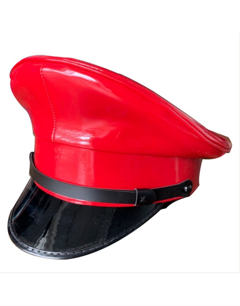 Military Officer Cap Leather Hat side