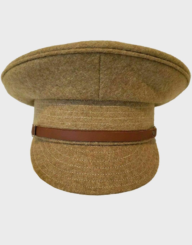 WW1 UK British Army Military Officers Hat Enlisted Trench Wool Visor Cap
