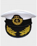 NAVY CAPTAIN YACHT HAT SNAP BACK GOLD EMBROIDERY ANCHOR SKIPPERS CAP FOR PARTY view